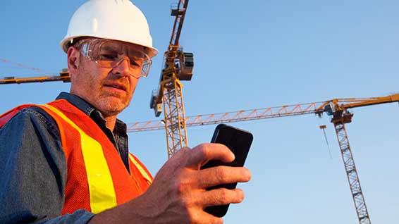 Builder on the phone