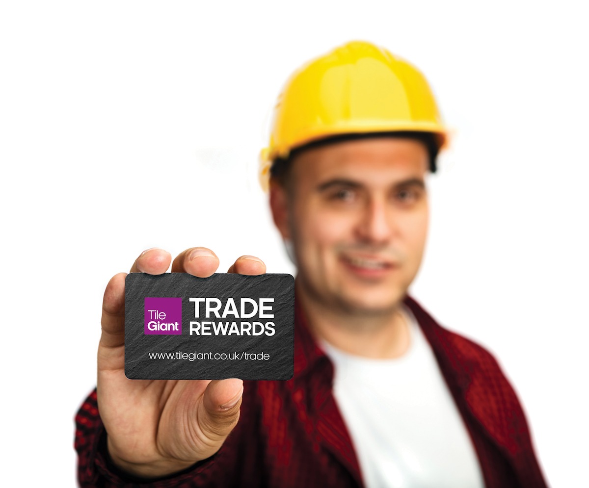Construction worker with business card