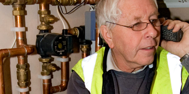 Plumber on the phone