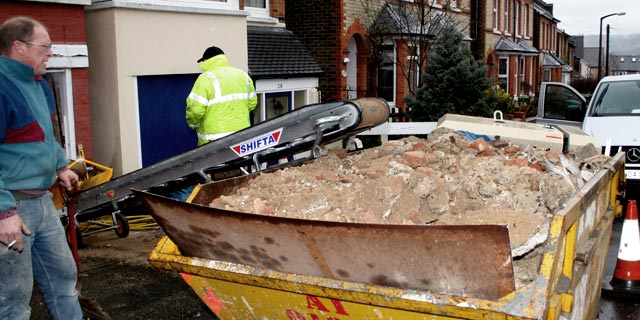 Rubble in skip