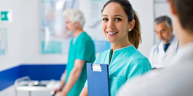 Young nurse working at the hospital