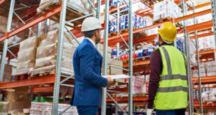 Workers in warehouse management