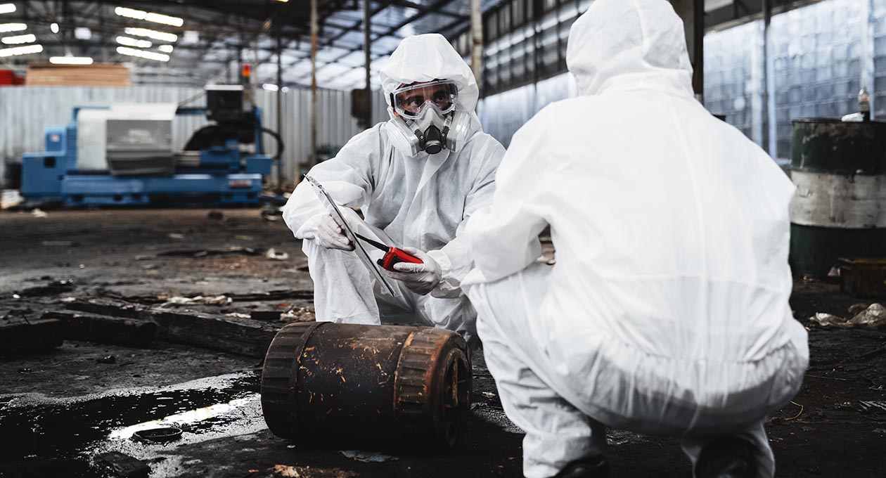 Men working on asbestos removal