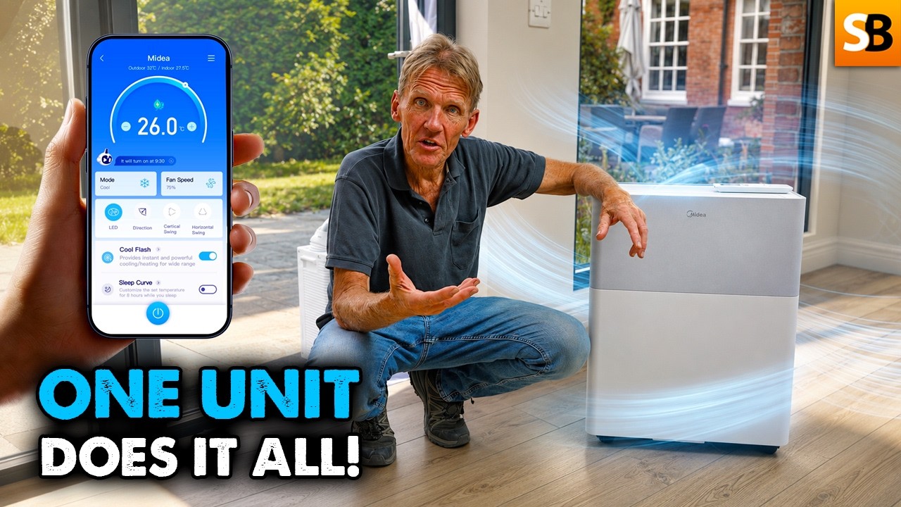 A PortaSplit Split AC, That’s an AC, Heat Pump, Fan & Dehumidifier 4-in-1! Midea PortaSplit