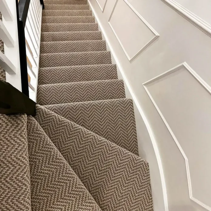 Herringbone Carpet for Period Properties Herringbone carpet in a period property hallway
