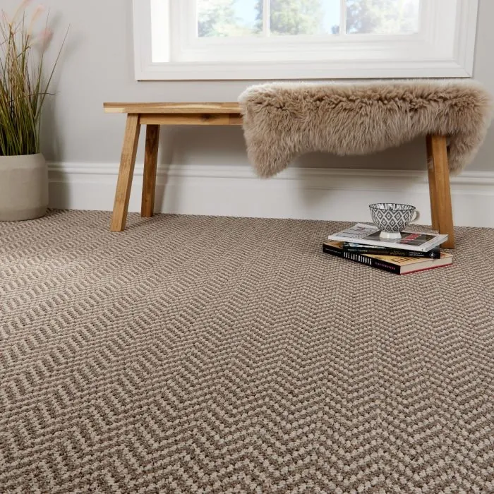 The Expert Guide to Herringbone Carpet for Period Renovations 1 Herringbone carpet fitted in a period home